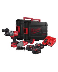 Milwaukee Aktionsset 1xM18FPD2, 1xM18CAG125X, 3xM18B5, 1xM12-18FC, 2x HD-Box